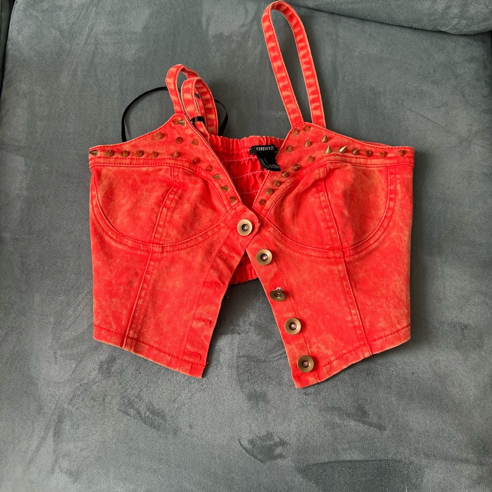 Forever 21 crop and denim crop